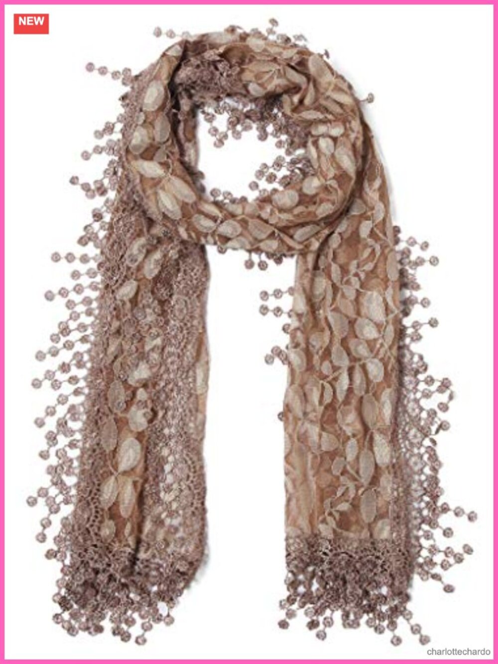 Lightweight Leaf Lace Fringe Scarf Shawl Wrap Women